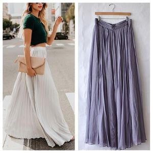 J. Crew Silk Pleated Maxi Skirt